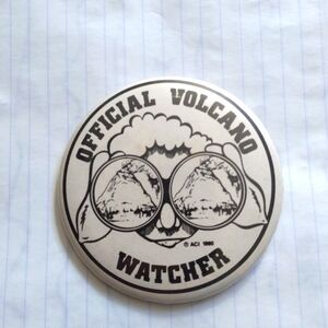 Vintage 1980s Mt. St. Helens button